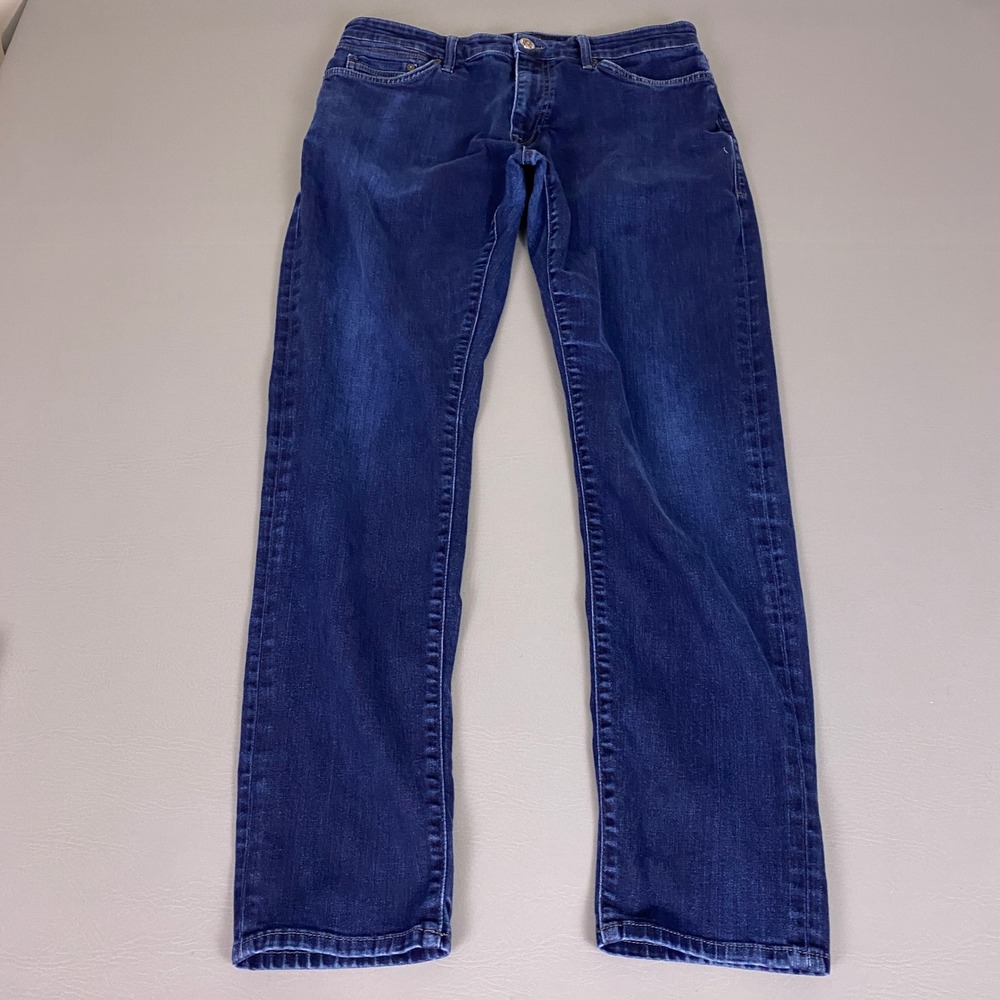 Mavi Jeans Men's Size 34x32 Blue Dark Wash Stretch Slim Straight Leg Denim